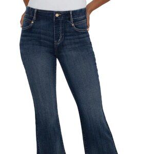 NWT Liverpool The Gia Glider® Crop Flare With Fray Hem In Edgehill